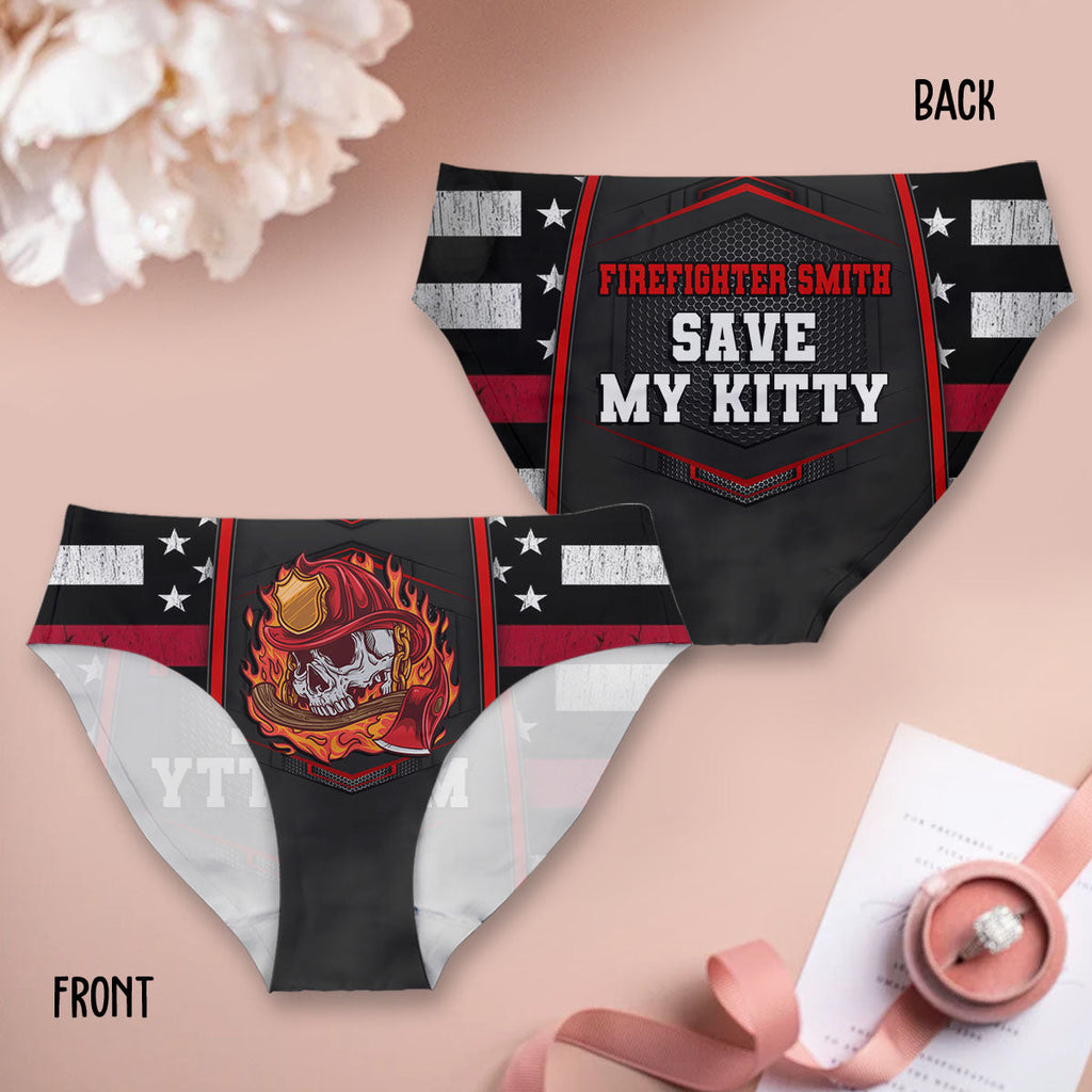 Firefighter Save My Kitty - Personalized Firefighter Women Briefs
