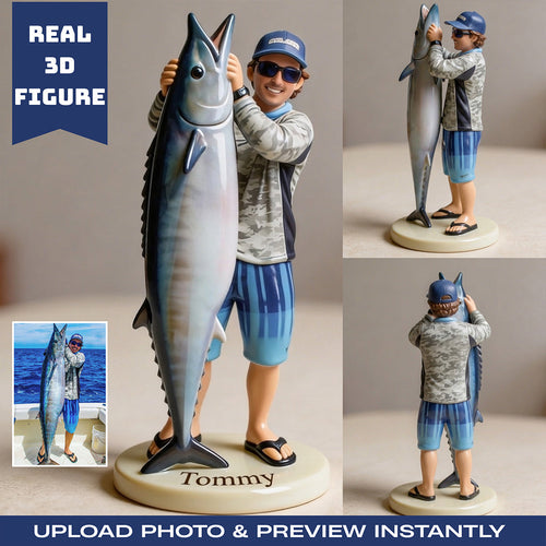 Custom Real 3D Figure From Any Photo - Personalized Fishing Premium 3D Figurine