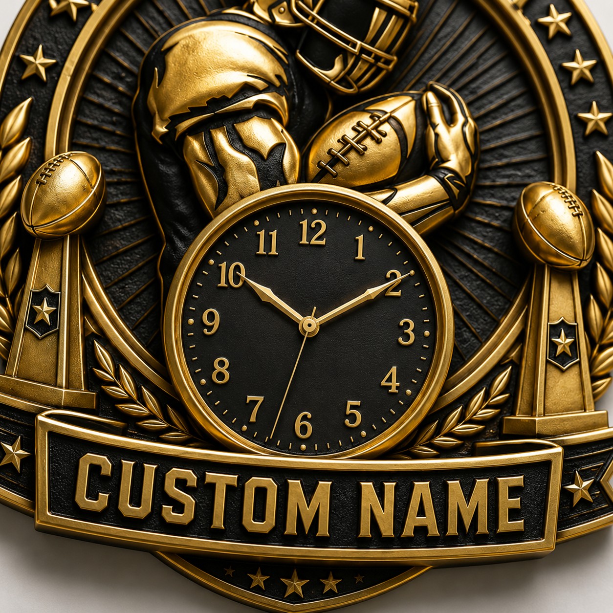 Personalized Championship Celebration Wall Clock with Custom Name — personalized with a custom name