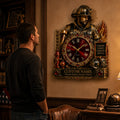 Personalized Firefighter Wall Clock, Custom Name Gift for Firefighters — personalized with a custom name