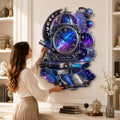Personalized Cosmic Observatory Book Wall Clock with Custom Name — personalized with a custom name
