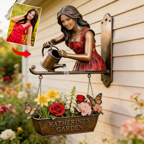 Custom Any Photo My Beautiful Garden - Personalized Gardening Wooden Wall Mount Sign