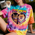 Custom Tie Dye Shirt For Dog Mom/ Dog Dad/ Cat Mom... - Personalized Dog All Over Shirt