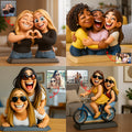 Funny Gift Cartoonish Exaggerated Mascot Style - Personalized Bestie Custom Shaped Acrylic Plaque