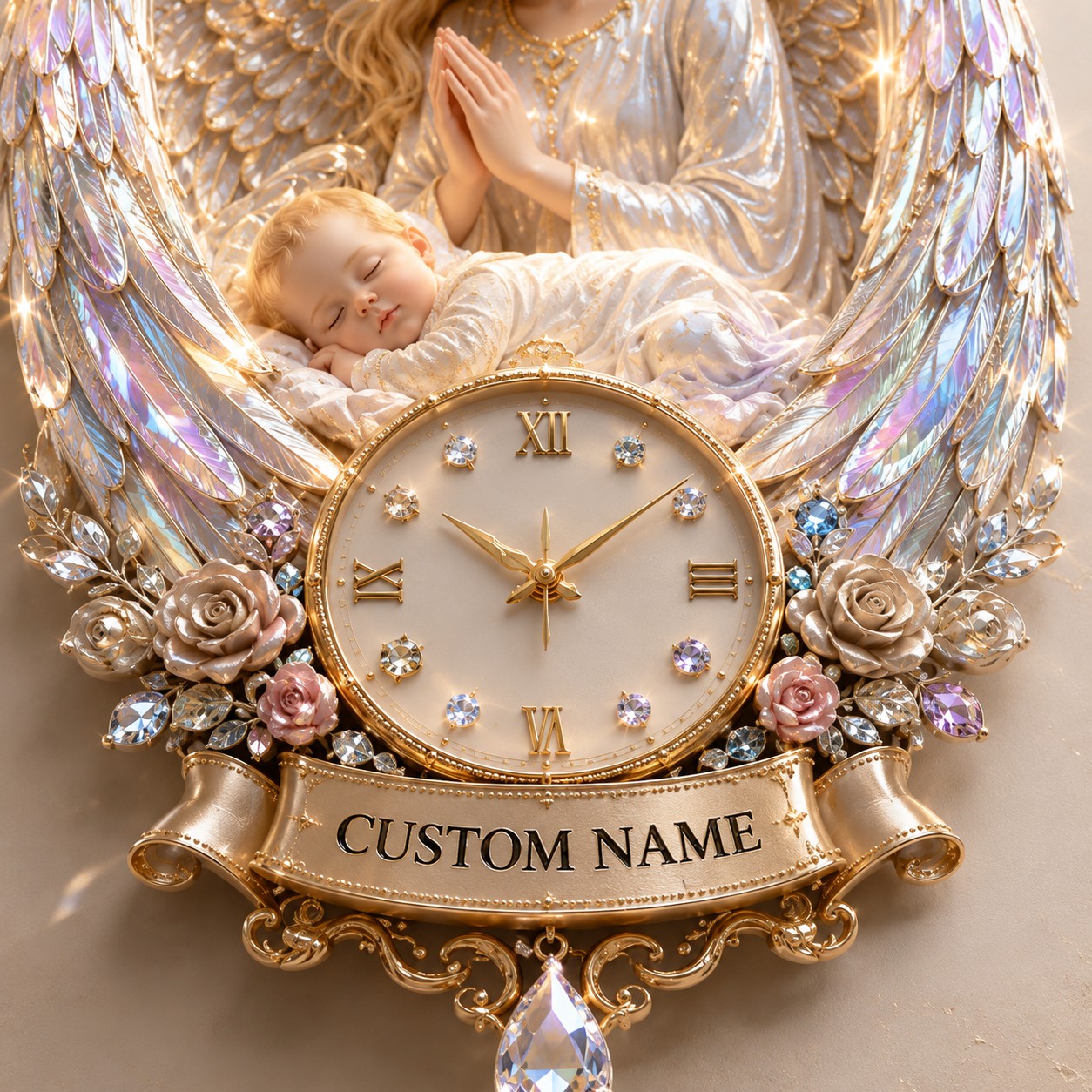 Personalized Nursery Interiors Wall Clock, Custom Name Gift for Nurses — personalized with a custom name