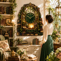 Personalized Enchanted Library Greenhouse Wall Clock with Custom Name — personalized with a custom name
