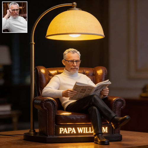 Custom Lamp From Photo - Gift For Papa Dad - Personalized Grandpa Acrylic LED Night Light