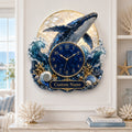 Personalized Breaching Whale Wall Clock with Custom Name — personalized with a custom name
