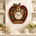 Personalized Apple Teacher Wall Clock, Custom Name Gift for Teachers — personalized with a custom name