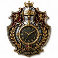 Personalized Royal Heraldry Wall Clock with Custom Name — personalized with a custom name