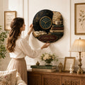 Personalized Vintage Music Book Lovers Wall Clock with Custom Name — personalized with a custom name