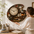 Personalized Artist Palette Wall Clock with Custom Name — personalized with a custom name