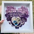 No Matter How Difficulty - Personalized Nurse Flower Shadow Box