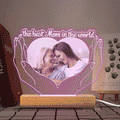 The Best Mom In The World - Personalized Mother's Day Mother Shaped Plaque Light Base
