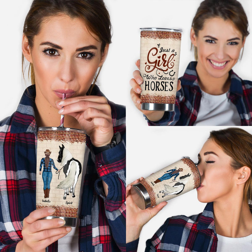 Just A Girl Who Loves Horses - Personalized Horse Tumbler