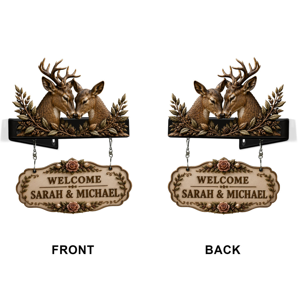 Welcome To Our Home - Personalized Hunting Wooden Wall Mount Sign