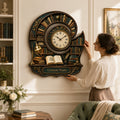 Personalized Spiral Library Wall Clock with Custom Name — personalized with a custom name