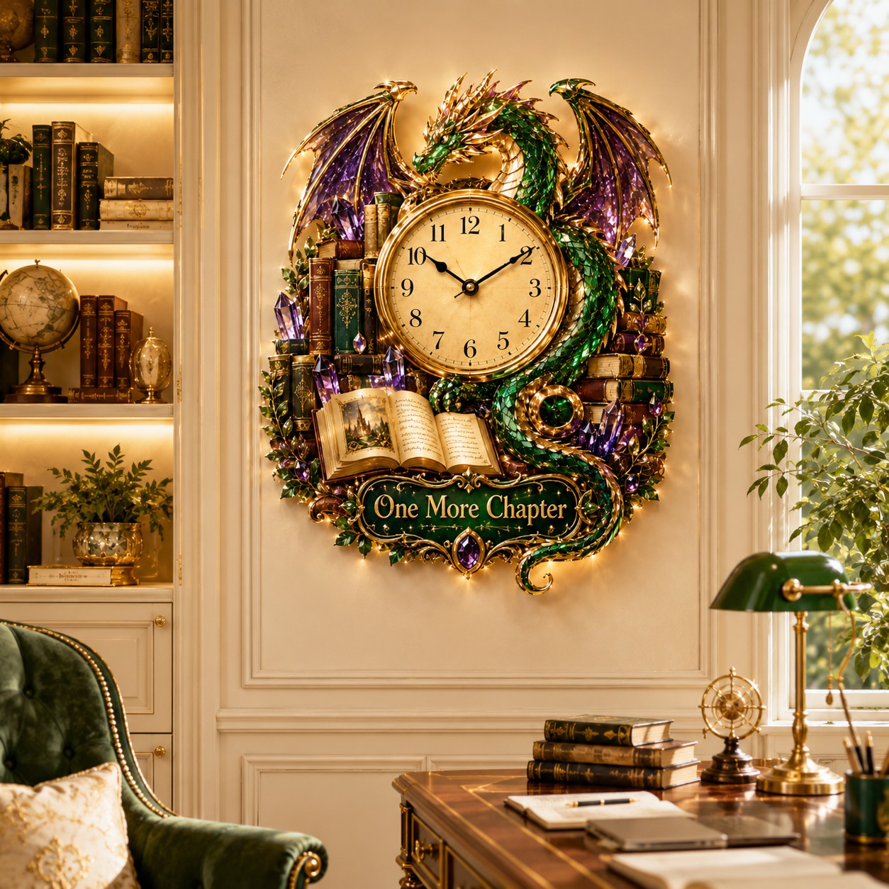 Personalized One More Chapter Wall Clock with Custom Name — personalized with a custom name