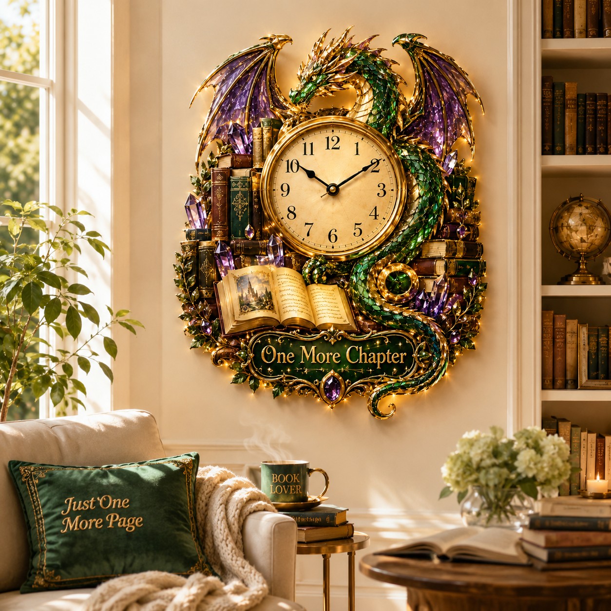 Personalized One More Chapter Wall Clock with Custom Name — personalized with a custom name
