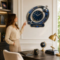 Personalized Satellite Wall Clock with Custom Name — personalized with a custom name