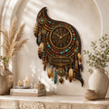 Personalized Boho Feather Wall Clock with Custom Name — personalized with a custom name