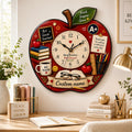 Personalized Teacher Apple Wall Clock, Custom Name Gift for Teachers — personalized with a custom name