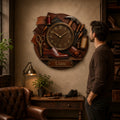 Personalized Leatherworker Wall Clock with Custom Name — personalized with a custom name