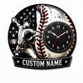 Personalized Youth Baseball Pitchers Wall Clock with Custom Name — personalized with a custom name