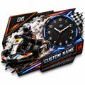 Personalized Junior Kart Racers Wall Clock with Custom Name — personalized with a custom name
