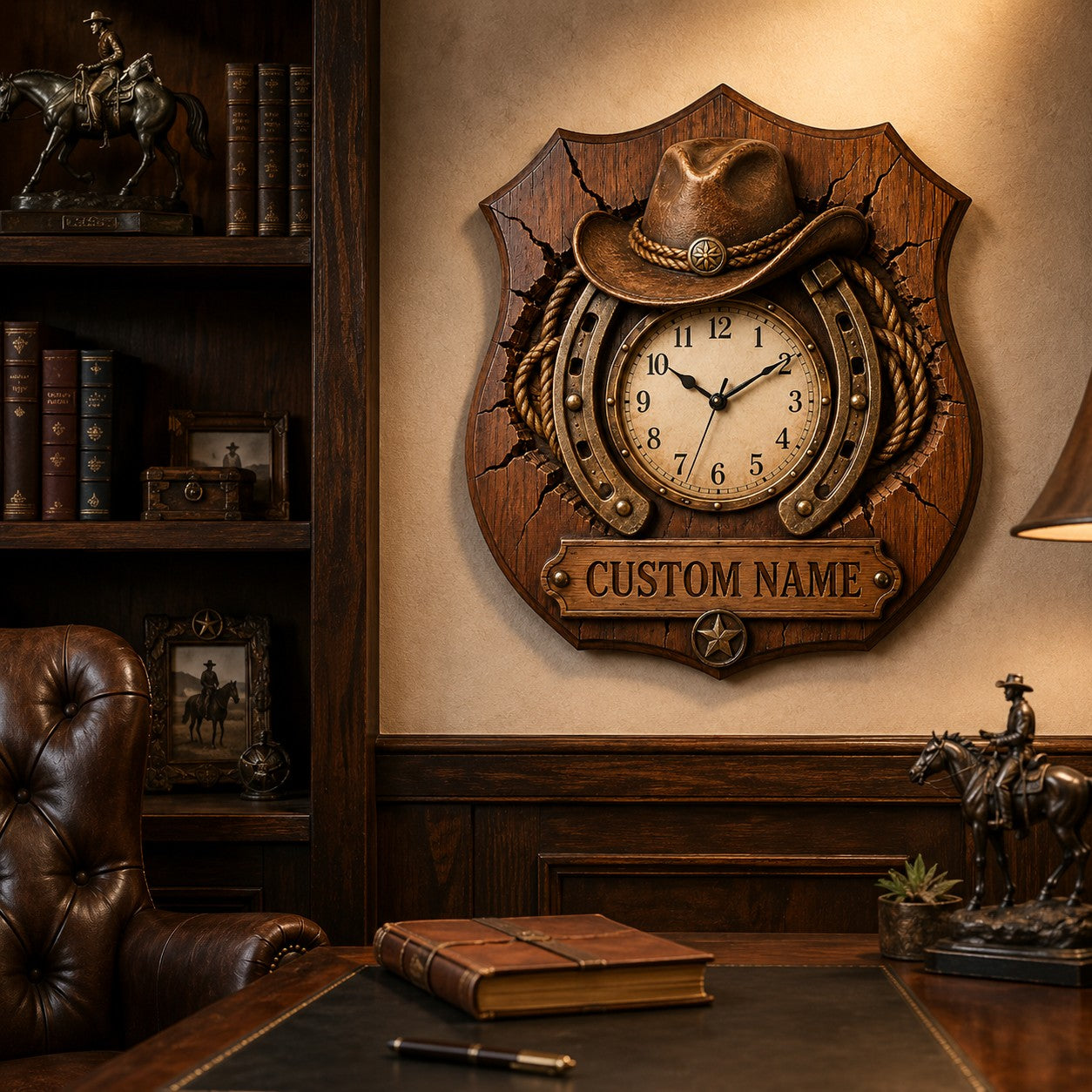 Personalized Ranch Name Wall Clock with Custom Name — personalized with a custom name