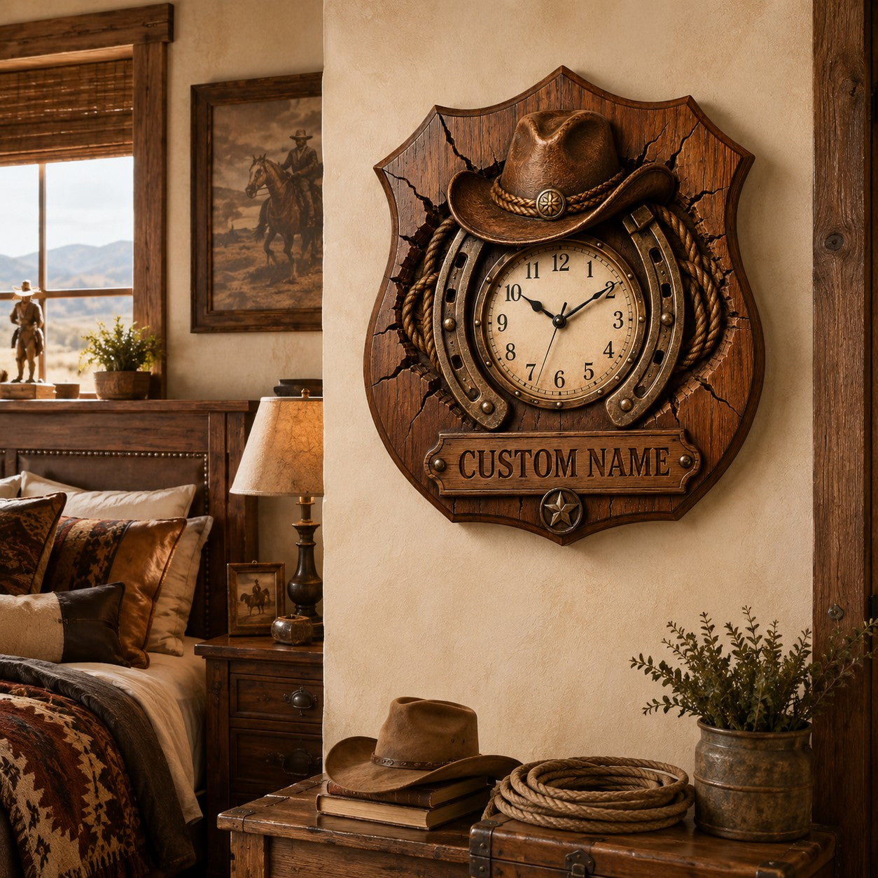 Personalized Ranch Name Wall Clock with Custom Name — personalized with a custom name
