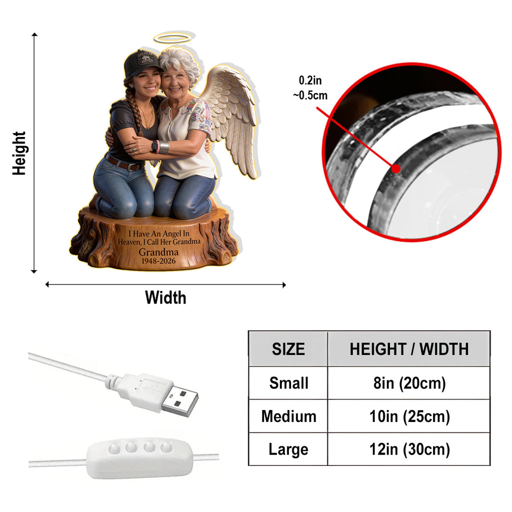 I Have An Angel In Heaven - Personalized Memorial Acrylic LED Night Light