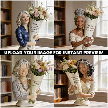 Flower Bouquet Vase - Mother's Day Gift - Personalized Mother Acrylic Flower Vase