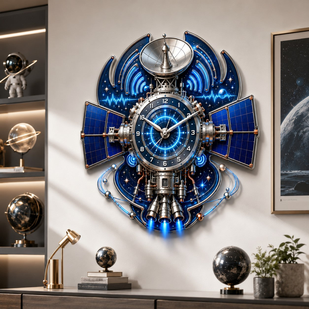 Personalized Space Enthusiasts Wall Clock with Custom Name — personalized with a custom name