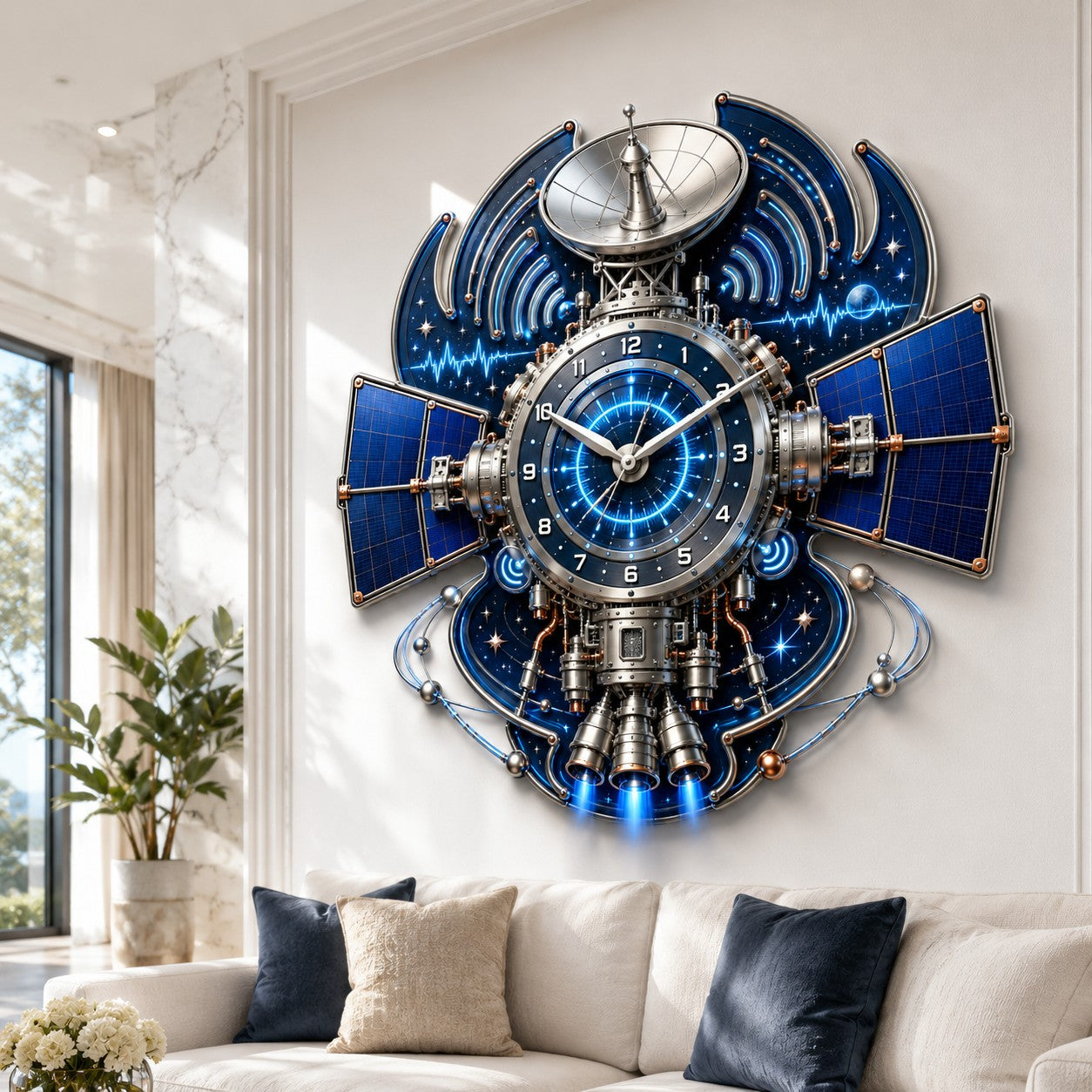 Personalized Space Enthusiasts Wall Clock with Custom Name — personalized with a custom name