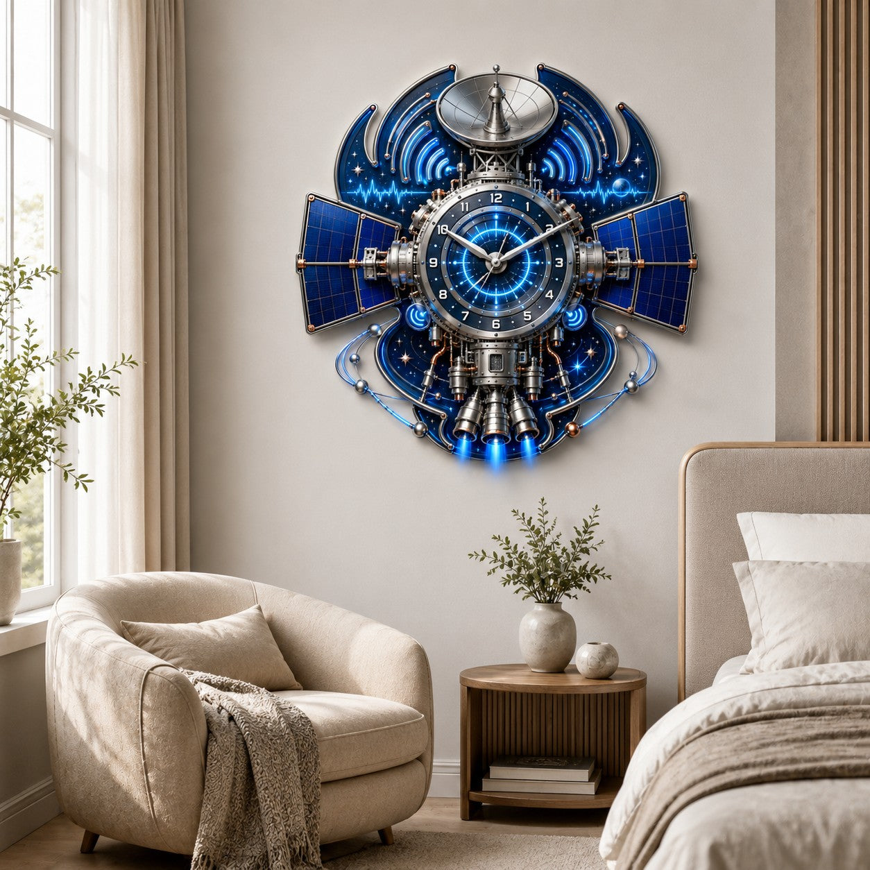 Personalized Space Enthusiasts Wall Clock with Custom Name — personalized with a custom name