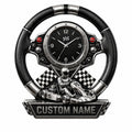 Personalized Kart Racing Wall Clock with Custom Name — personalized with a custom name