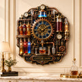 Personalized Steampunk Bar Wall Clock with Custom Name — personalized with a custom name