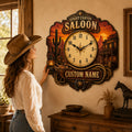 Personalized Western Wall Clock with Custom Name — personalized with a custom name