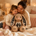Personalized Family Photo Bunny Wall Clock with Custom Name — personalized with a custom name