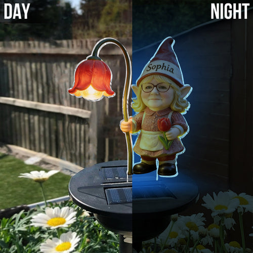 Custom Gnome Light From Any Photo - Personalized Gardening Garden Solar Light