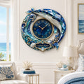 Personalized Crystal Whale Wall Clock with Custom Name — personalized with a custom name