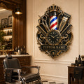 Personalized Barber Interiors Wall Clock, Custom Name Gift for Barbers — personalized with a custom name