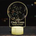 The Day You Were Born Star Map - Personalized Daughter Shaped Plaque Light Base