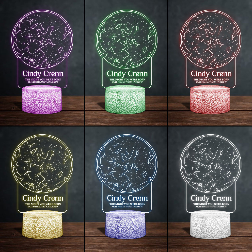The Day You Were Born Star Map - Personalized Daughter Shaped Plaque Light Base