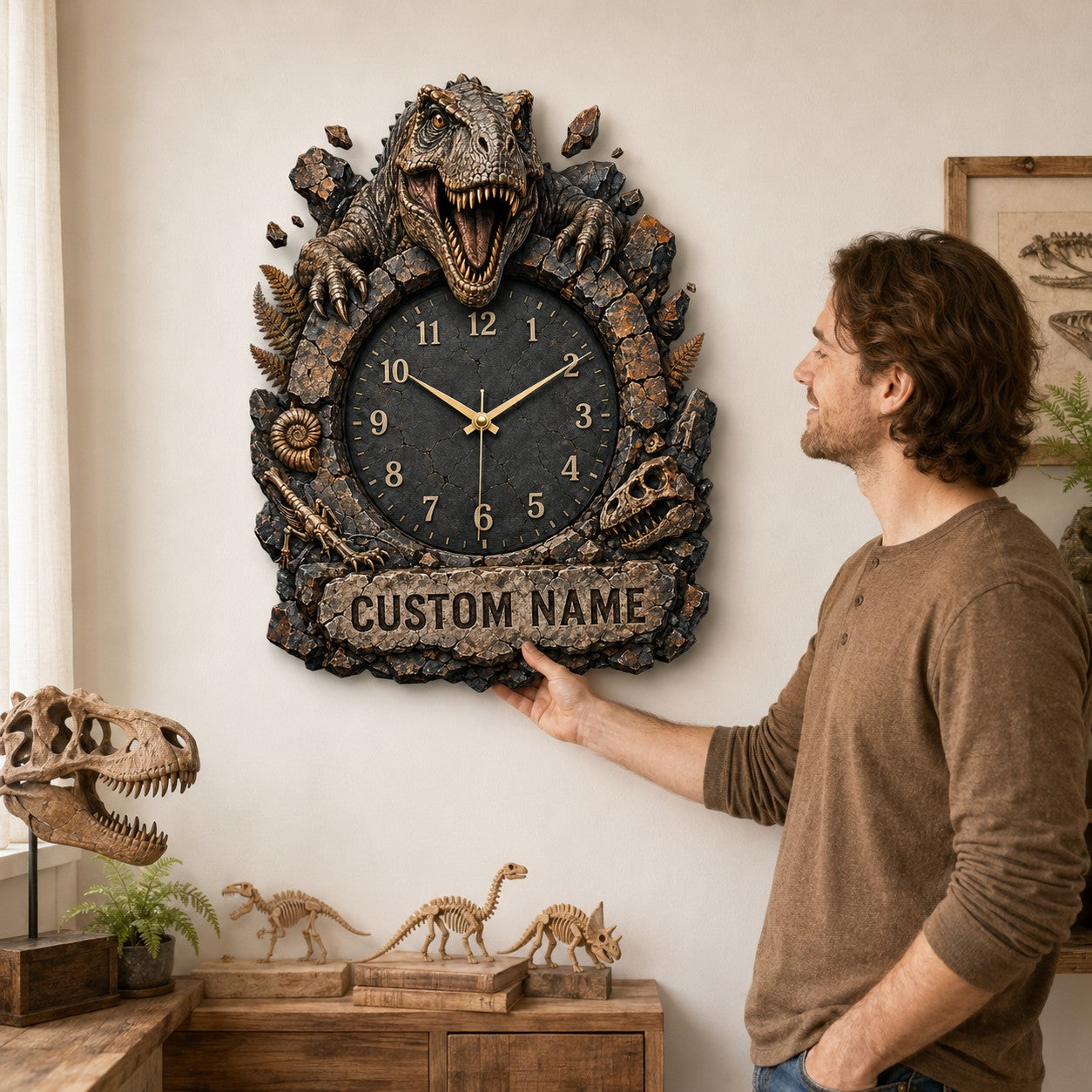 Natural history enthusiasts, Custom Name Wall Clock — personalized with a custom name