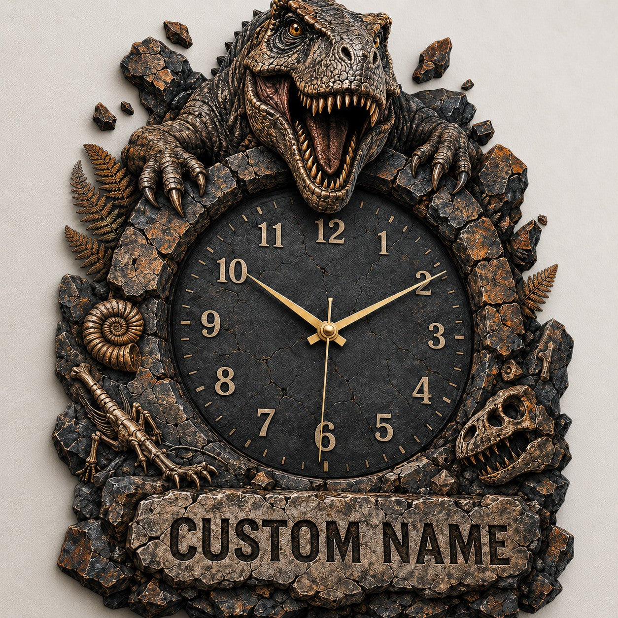 Natural history enthusiasts, Custom Name Wall Clock — personalized with a custom name