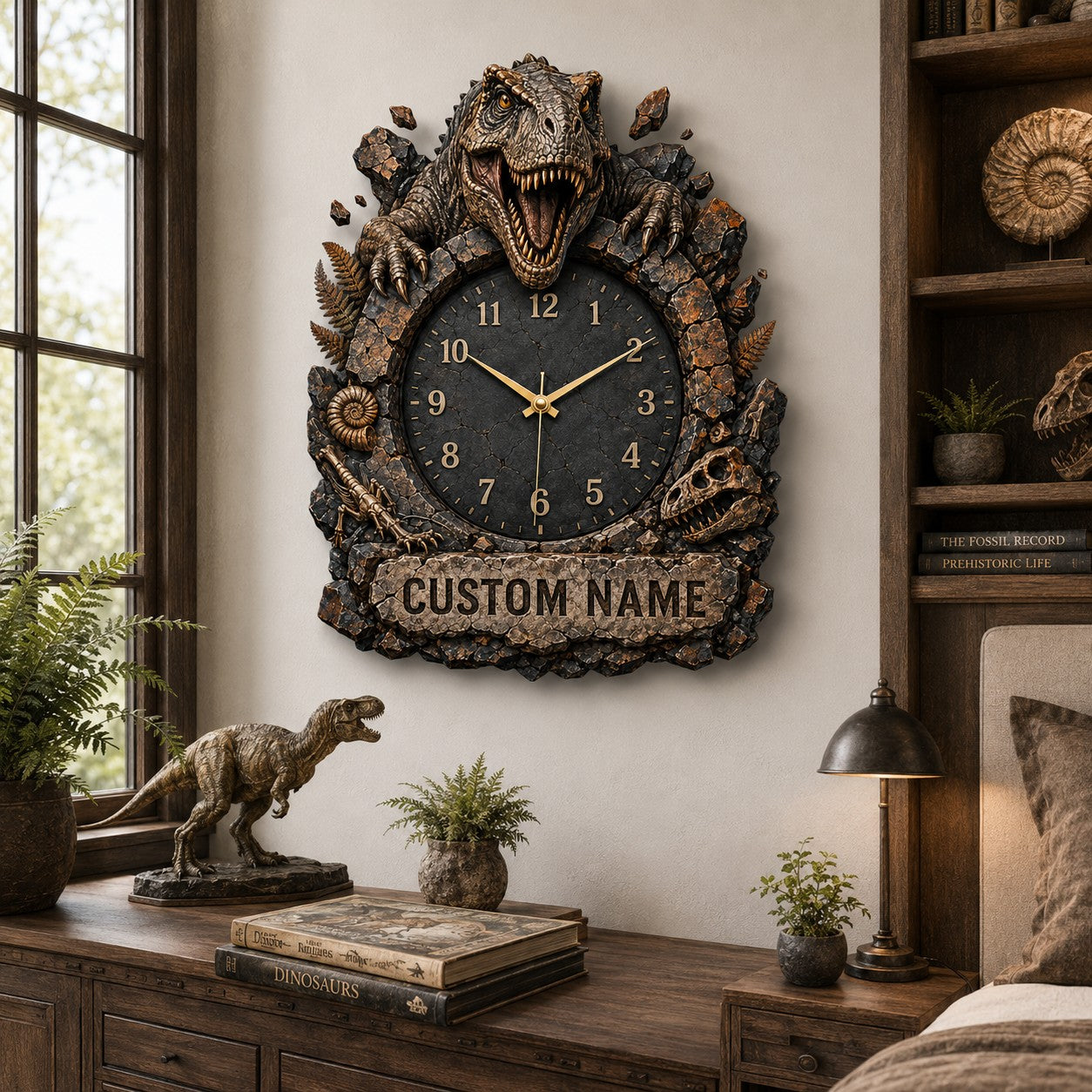 Natural history enthusiasts, Custom Name Wall Clock — personalized with a custom name