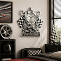 Personalized Young Go-kart Drivers Wall Clock with Custom Name — personalized with a custom name