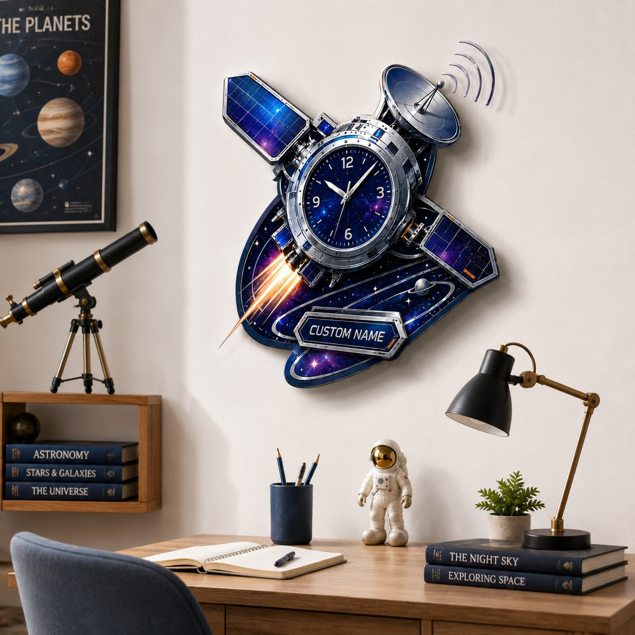 Personalized Enthusiasts Wall Clock with Custom Name — personalized with a custom name